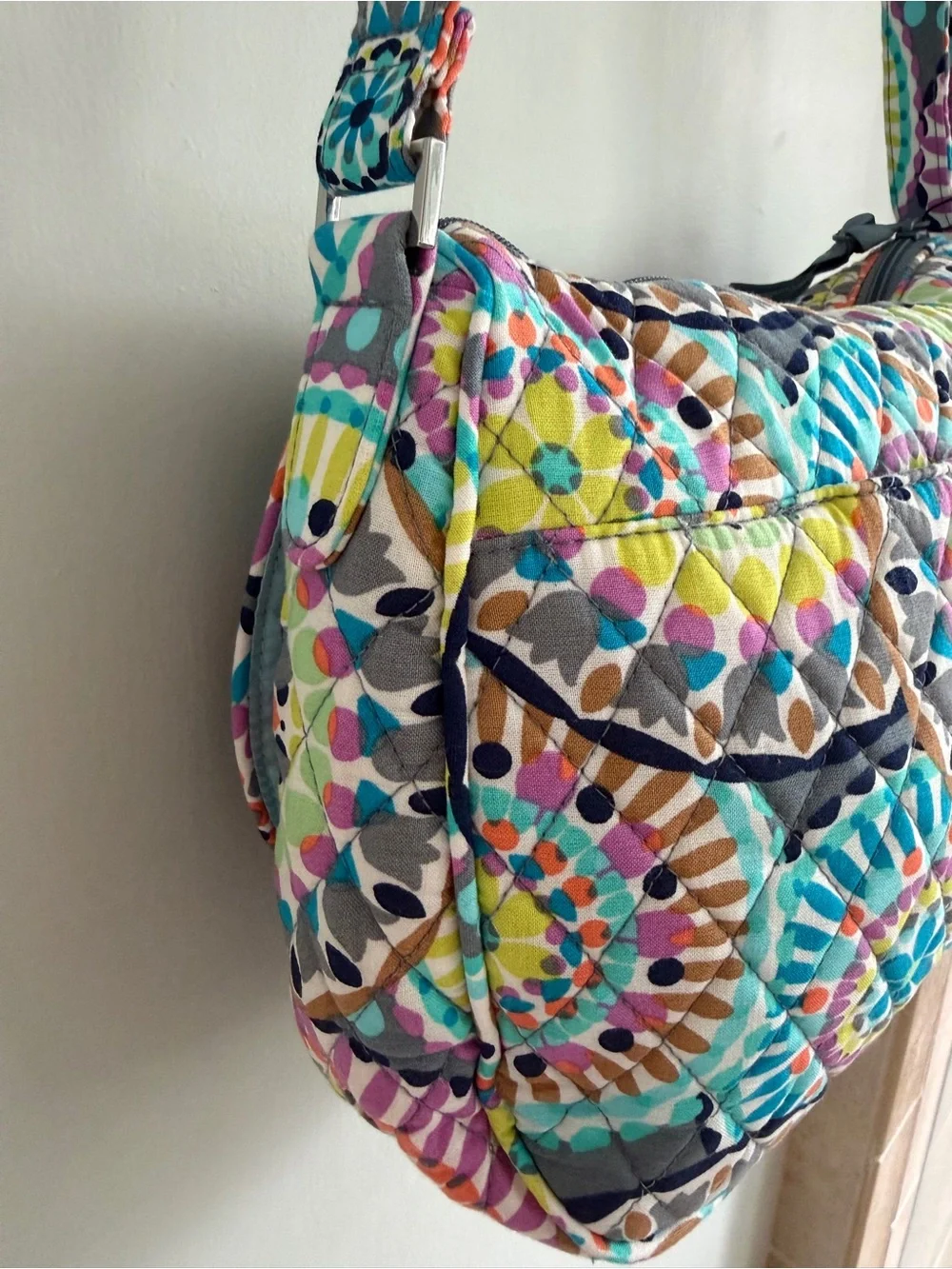 NWT Vera Bradley Multicolor Mosaic Quilted Saddle Crossbody Bag